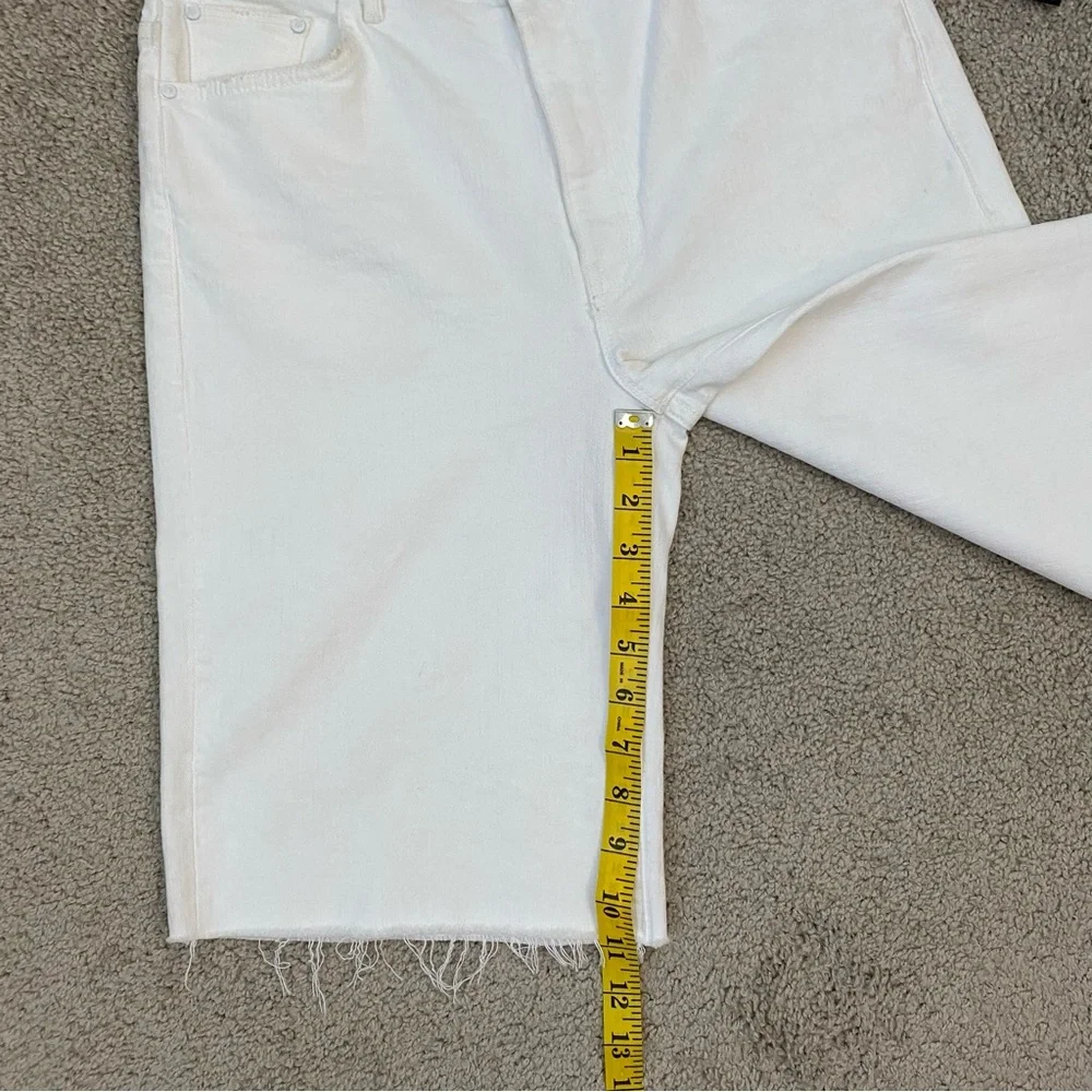 MOTHER White Denim Long Jean Shorts